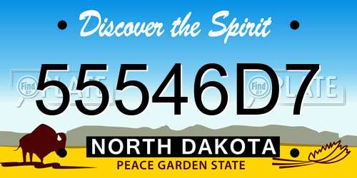 55546D7 North Dakota License Plate