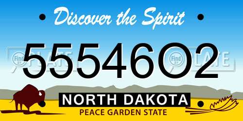 55546O2 North Dakota License Plate