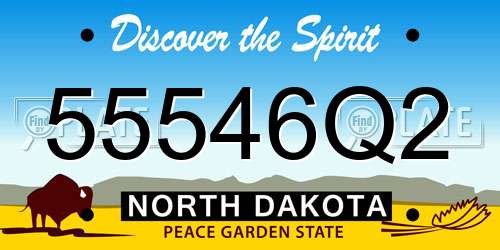 55546Q2 North Dakota License Plate