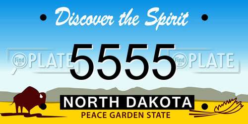 5555 North Dakota License Plate