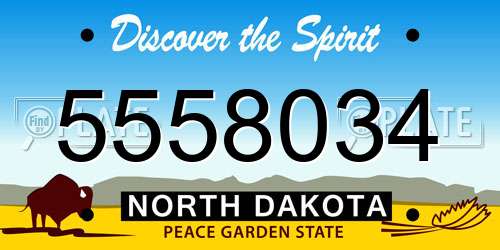 5558034 North Dakota License Plate