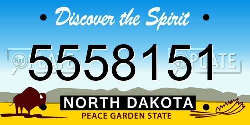 5558151 North Dakota License Plate