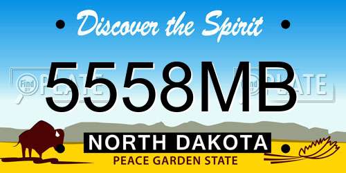 5558MB North Dakota License Plate