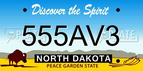 555AV3 North Dakota License Plate