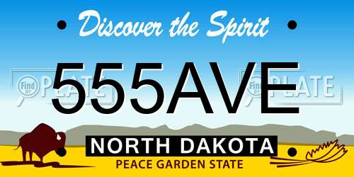 555AVE North Dakota License Plate