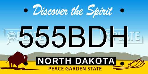 555BDH North Dakota License Plate
