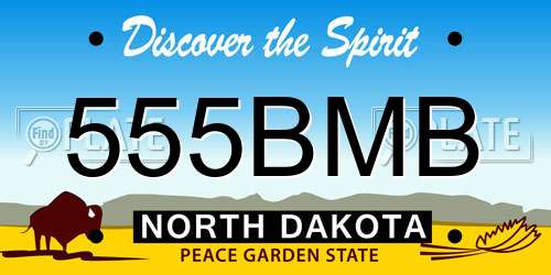 555BMB North Dakota License Plate