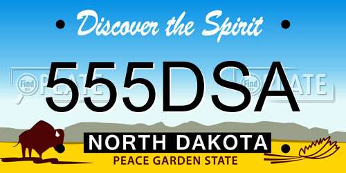 555DSA North Dakota License Plate
