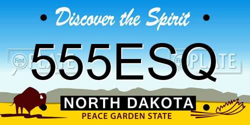 555ESQ North Dakota License Plate