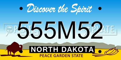 555M52 North Dakota License Plate