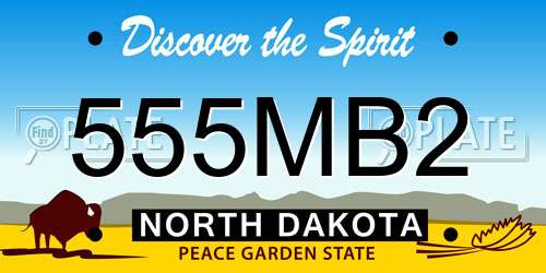 555MB2 North Dakota License Plate