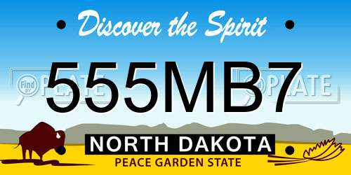 555MB7 North Dakota License Plate