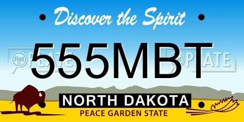 555MBT North Dakota License Plate