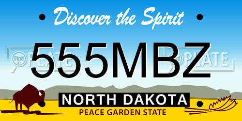 555MBZ North Dakota License Plate