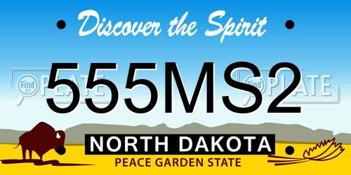 555MS2 North Dakota License Plate