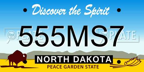 555MS7 North Dakota License Plate