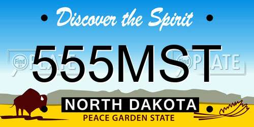 555MST North Dakota License Plate