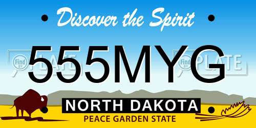 555MYG North Dakota License Plate