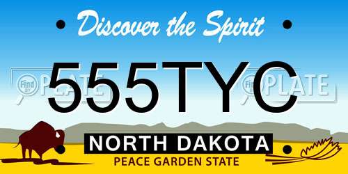 555TYC North Dakota License Plate