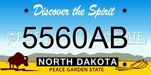 5560AB North Dakota License Plate