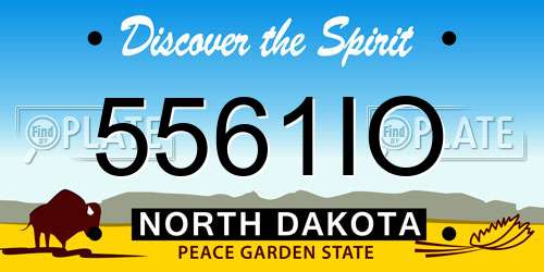 5561IO North Dakota License Plate