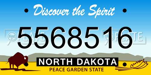 5568516 North Dakota License Plate