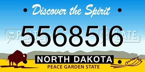 55685I6 North Dakota License Plate