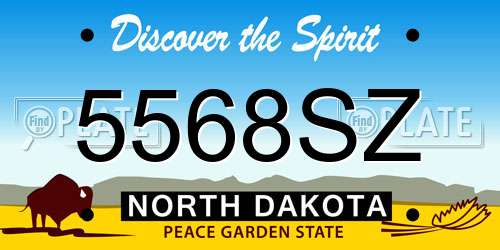 5568SZ North Dakota License Plate