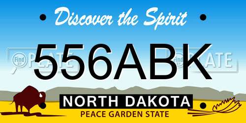 556ABK North Dakota License Plate