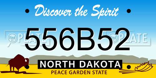 556B52 North Dakota License Plate