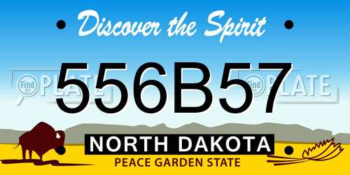 556B57 North Dakota License Plate