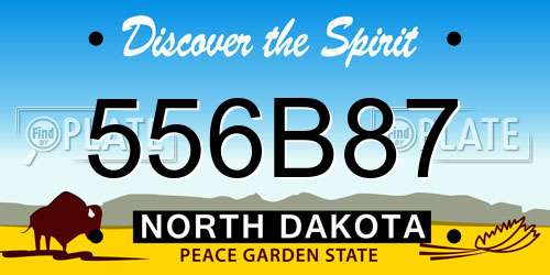 556B87 North Dakota License Plate