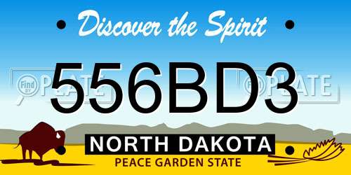 556BD3 North Dakota License Plate
