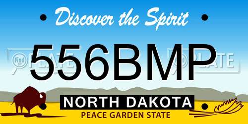 556BMP North Dakota License Plate