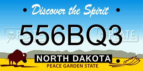 556BQ3 North Dakota License Plate