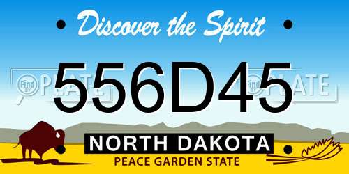 556D45 North Dakota License Plate