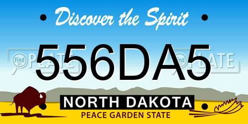 556DA5 North Dakota License Plate