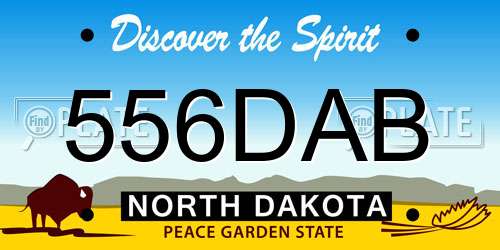 556DAB North Dakota License Plate