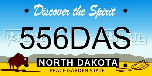 556DAS North Dakota License Plate