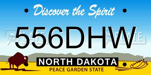 556DHW North Dakota License Plate