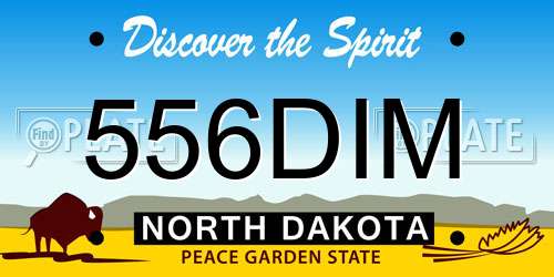 556DIM North Dakota License Plate