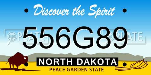 556G89 North Dakota License Plate