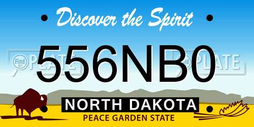 556NB0 North Dakota License Plate