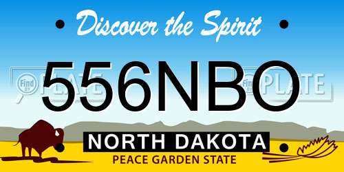 556NBO North Dakota License Plate