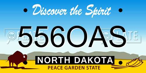 556OAS North Dakota License Plate