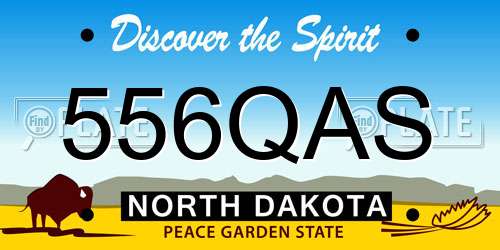 556QAS North Dakota License Plate