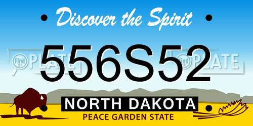 556S52 North Dakota License Plate