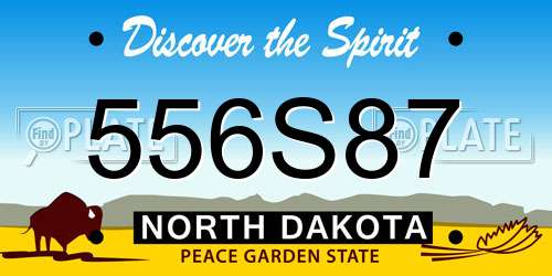 556S87 North Dakota License Plate