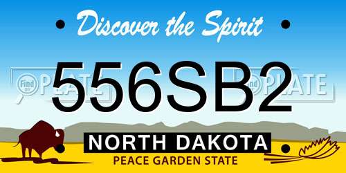 556SB2 North Dakota License Plate
