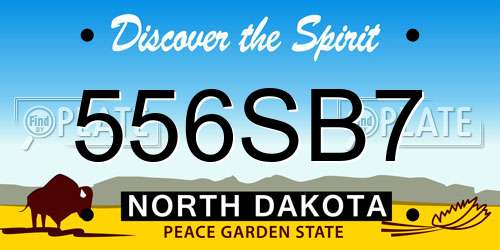 556SB7 North Dakota License Plate